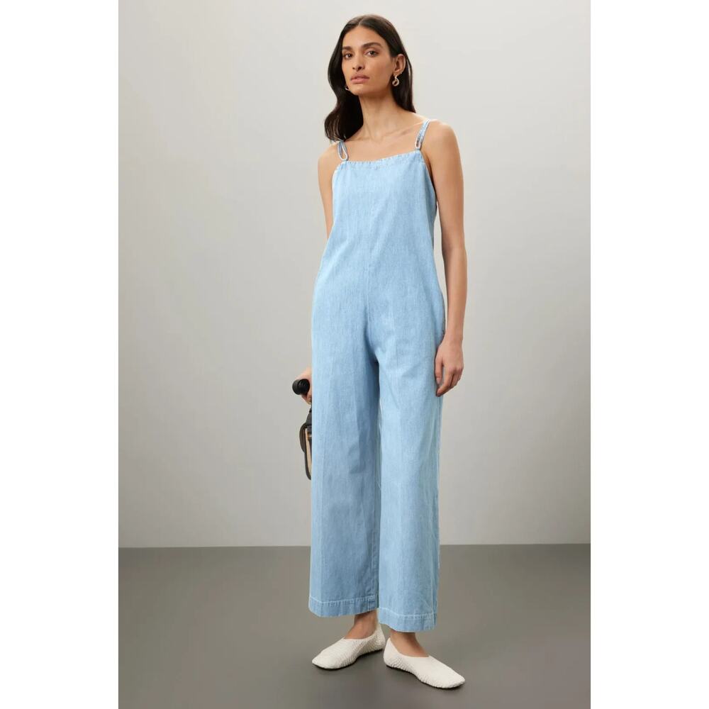 A.P.C. Blue Denim Stonewash Tie Back Loose Fit Jumpsuit, Size 40, Rt. $390